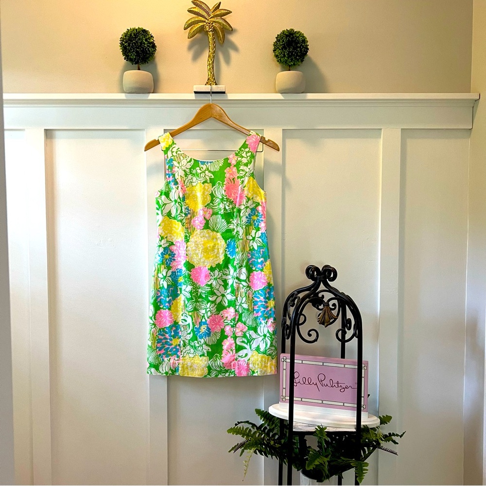 🌴🌺LILLY PULITZER🌺🌴 Cathy Shift Dress•Hibiscus Stroll Print •SIZE 0
